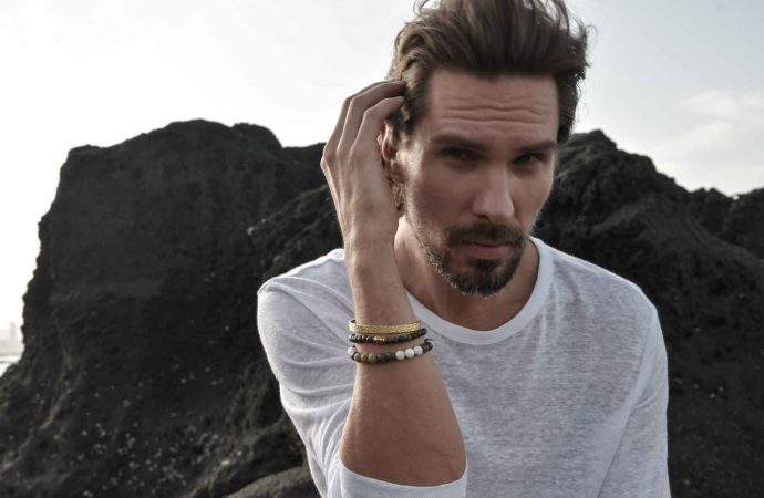 Magnesit Kaffee Jaspis Armreif Gold gehämmert Magnesit Kaffee Jaspis Armreif Gold gehämmert